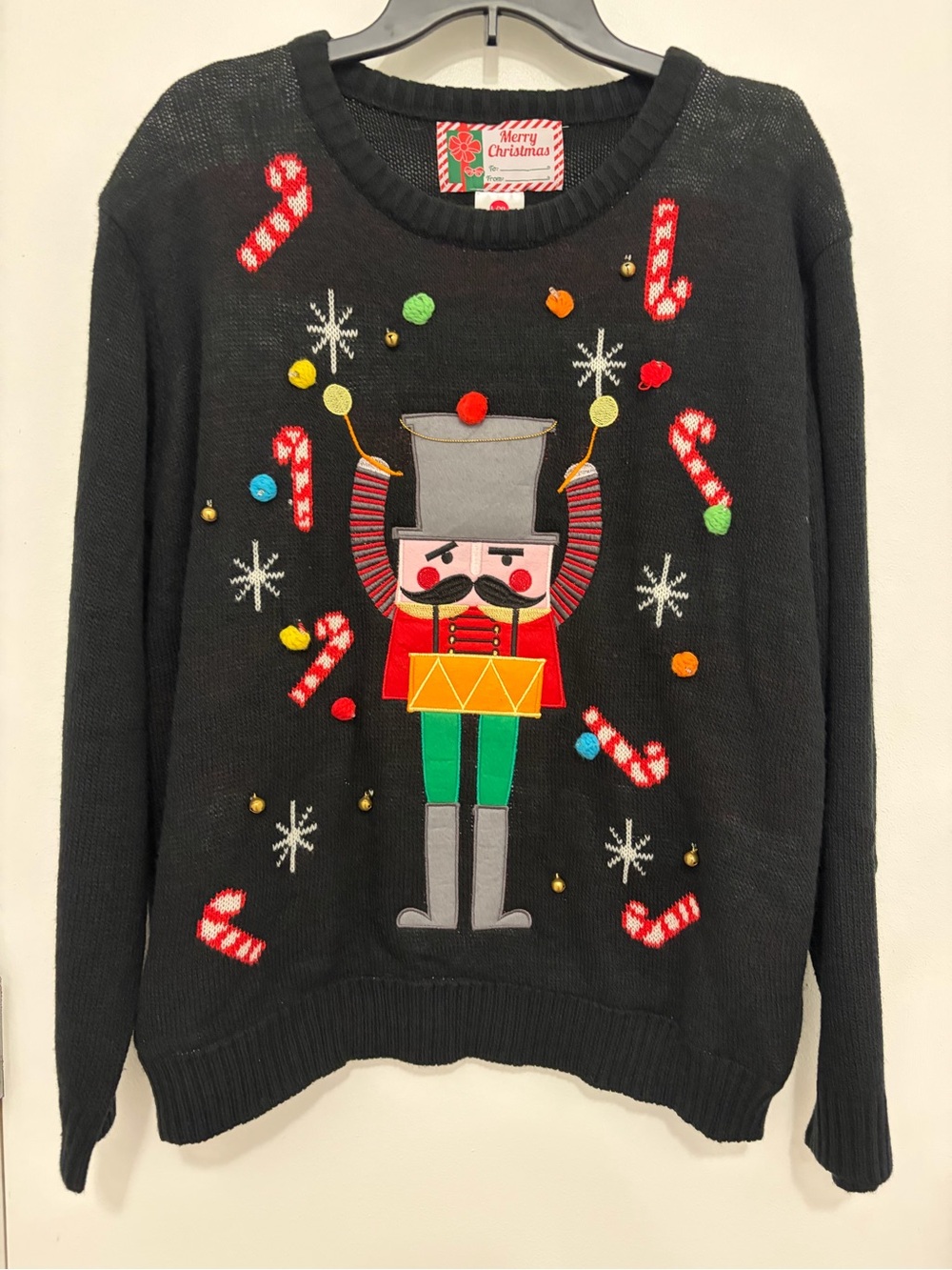 Women’s Black Nutcracker Crewneck Sweater - Merry Christmas